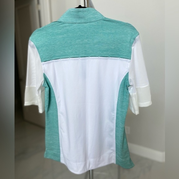 Chase 54 women's golf shirt aqua and white medium - Picture 4 of 12